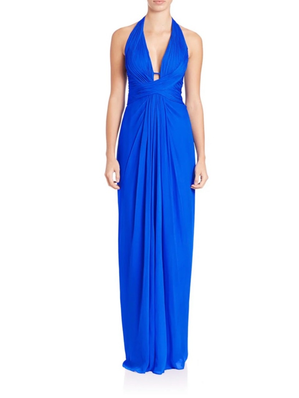 Aiden Maddox plunging halter formal gown